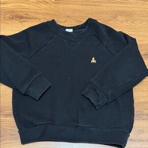 GAP Black Crewneck Sweatshirt with Gold Bear Patch